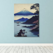Lake, Pine and Mountain - Japan キャンバスプリント (インサイチュ (ウッドフロア))