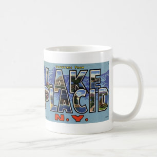 Lake Placidのヴィンテージの郵便はがきのマグからの挨拶 コーヒーマグカップ