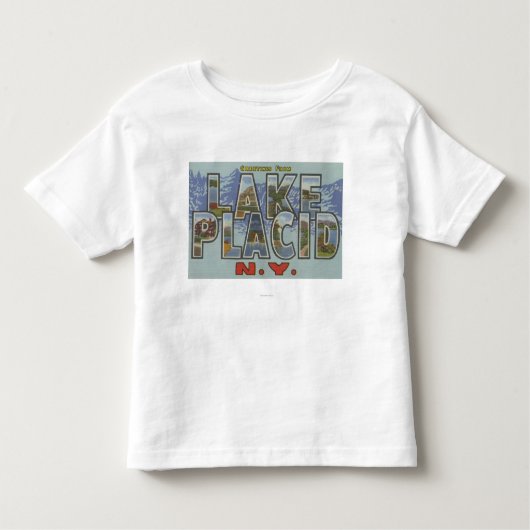 Lake Placid、ニューヨーク-大きい手紙場面 トドラーTシャツ (正面)