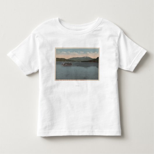 Lake Placid、NY -汽船Dorisの眺め トドラーTシャツ (正面)