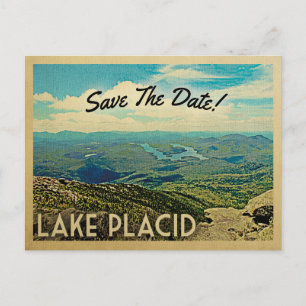 Lake Placid Save The Dateヴィンテージポストカード 案内ポストカード