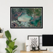 Lake Pontchartrainルイジアナ衛星ポスターマップ ポスター (ホームオフィス)