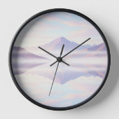Lake Reflection Wall Clock – Serene Nature Design 壁時計 (正面)