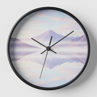 Lake Reflection Wall Clock – Serene Nature Design 壁時計