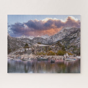 Lake Sabrina Dusk with Bots,ファインアート写真 ジグソーパズル