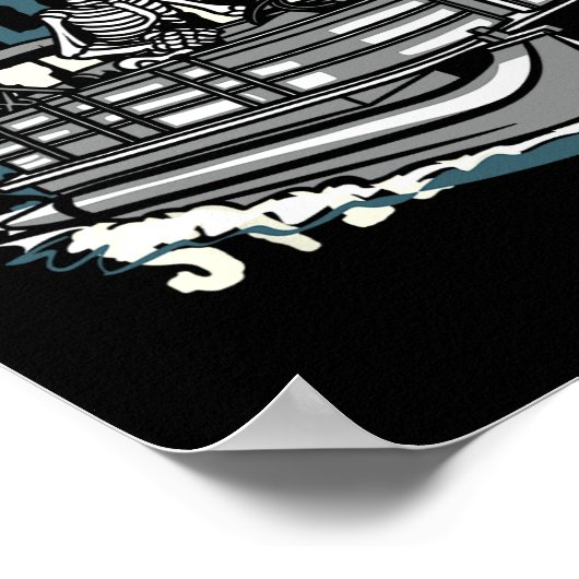 Lake Skeleton - Boating Pontoon Boat  ポスター (角)