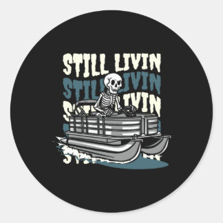 Lake Skeleton - Boating Pontoon Boat  ラウンドシール