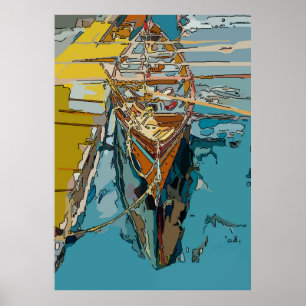 Lake Skiff, abstract ポスター