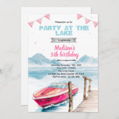 Lake speed boat girl invitation 招待状 (正面/裏面)