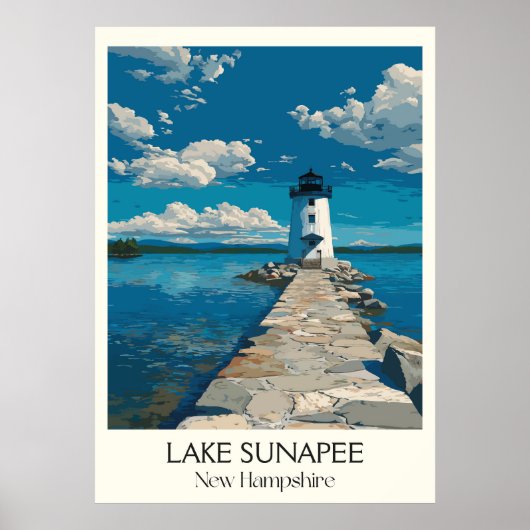 Lake Sunapee New Hampshire Lighthouse ポスター (正面)