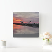 LAKE SUNDOWN GLOW スクエア壁時計 (ホーム)