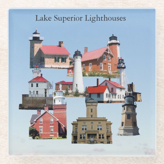 Lake Superior Lightはガラスのコースターを収容 ガラスコースター (正面)