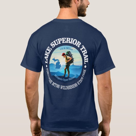 Lake Superior Trail （ハイカーC） Tシャツ (裏面)