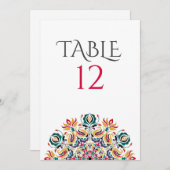 Lake Swan Lotus Flowers Mandala Table Number 招待状 (正面/裏面)