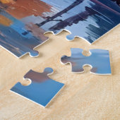 Lake Tahoe Autumn | Fall Foliage Mountain Painting ジグソーパズル (側面)