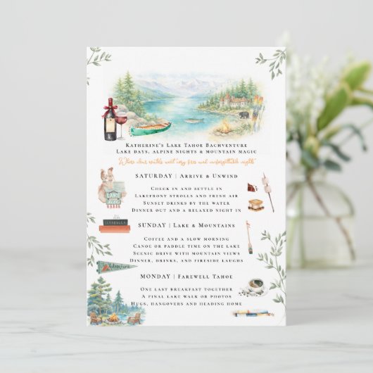 Lake Tahoe Bachelorette Weekend Itinerary  招待状 (スタンド正面)