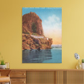 Lake Tahoe, CA - Lake ViewのCave Rock キャンバスプリント (インサイチュ (リビング))