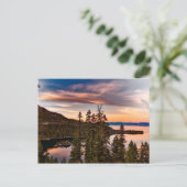 Lake Tahoe California at Sunset Customizable ポストカード (スタンド正面)
