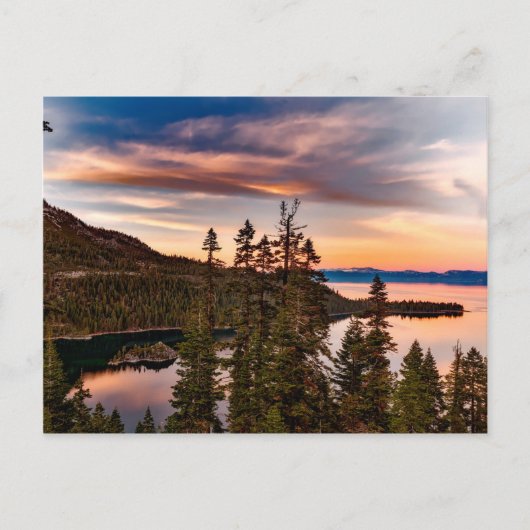 Lake Tahoe California at Sunset Customizable ポストカード (正面)