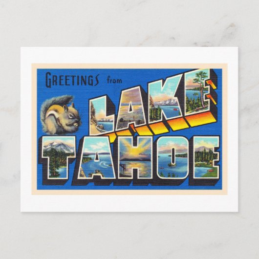 Lake Tahoe California CAラージレター ポストカード (正面)