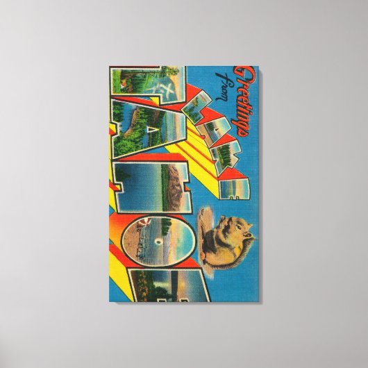 Lake Tahoe, California - Large Letter Scenes キャンバスプリント (正面)