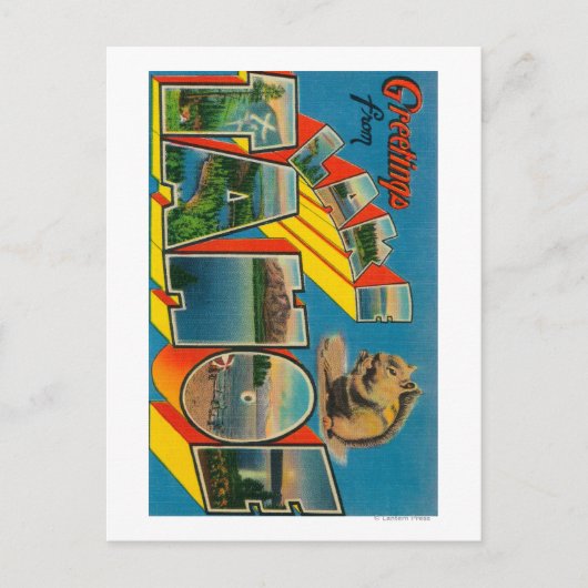 Lake Tahoe, California - Large Letter Scenes ポストカード (正面)