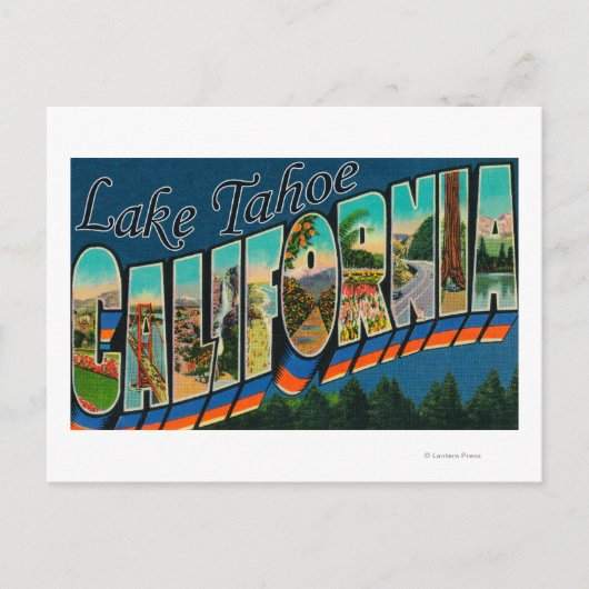 Lake Tahoe, California - Large Letter Scenes 2 ポストカード (正面)