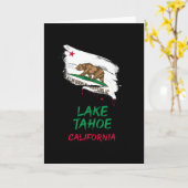 Lake Tahoe California Paint Splatter Flag Vacation カード (黄色い花)