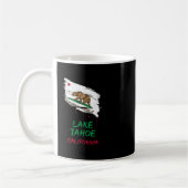 Lake Tahoe California Paint Splatter Flag Vacation コーヒーマグカップ (左)