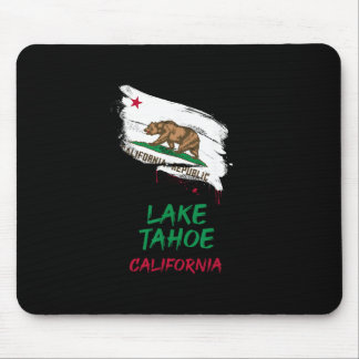 Lake Tahoe California Paint Splatter Flag Vacation マウスパッド
