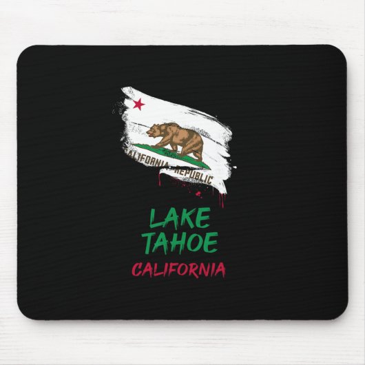 Lake Tahoe California Paint Splatter Flag Vacation マウスパッド (正面)
