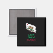 Lake Tahoe California Paint Splatter Flag Vacation マグネット (正面/裏面)