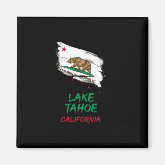 Lake Tahoe California Paint Splatter Flag Vacation マグネット