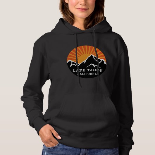 Lake Tahoe California Retro Sunset Mountains Vinta パーカ (正面)