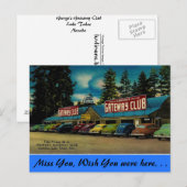 Lake Tahoe、George's Gateway Club、ネバダ ポストカード (正面/裏面)