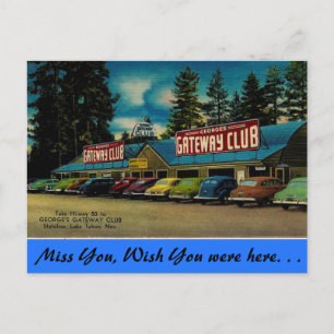 Lake Tahoe、George's Gateway Club、ネバダ ポストカード