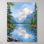 Lake Tahoe | Oil Painting Landscape ポスター (正面)