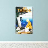 Lake Tahoe Promotion PosterLake Tahoe, CA キャンバスプリント (インサイチュ (ウッドフロア))