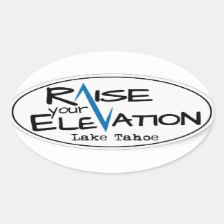 Lake Tahoe - Raise Your Elevation Oval Sticker 楕円形シール