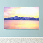 Lake Tahoe Sunset Wall Art, 60x38大型キャンバス キャンバスプリント (インサイチュ (ウッドフロア))