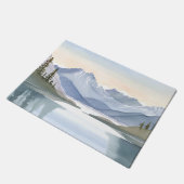 Lake Tahoe | Watercolor Mountain Landscape ドアマット (アングル)