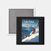 Lake Tahoe Winter Skiing Adventure  マグネット (正面/裏面)