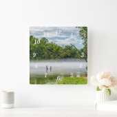 Lake Taneycomoサマーフォグウォールクロック スクエア壁時計 (ホーム)