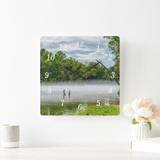 Lake Taneycomoサマーフォグウォールクロック スクエア壁時計 (ホーム)