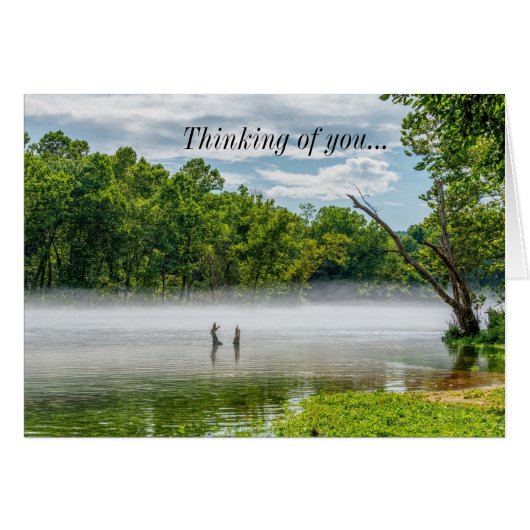 Lake Taneycomo Summer Fog 考える's of you Card (正面横)