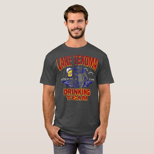 Lake Texoma Drinking Team Funny Beer Fishing Tシャツ (正面フル)