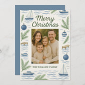 Lake Theme Photo Customizable Christmas Card シーズンカード (正面/裏面)