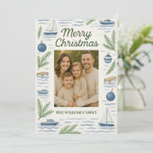 Lake Theme Photo Customizable Christmas Card シーズンカード (スタンド正面)