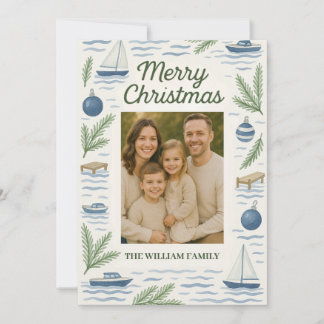 Lake Theme Photo Customizable Christmas Card シーズンカード
