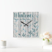 Lake Time Rustic Wood Funny Retirement Lake Home スクエア壁時計 (ホーム)